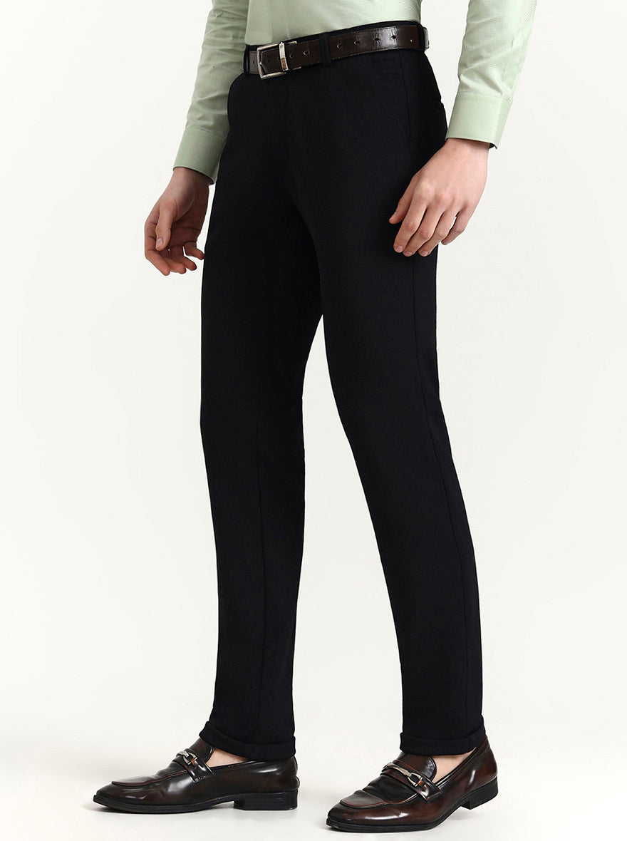 Black Checked Slim Fit Club Wear Trouser | Wyre