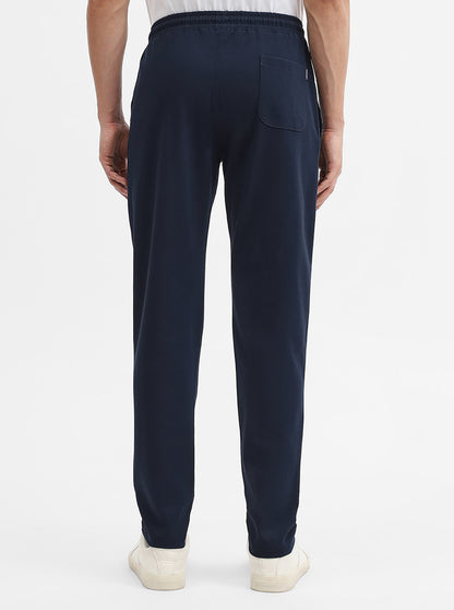 Navy Blue Solid Slim Fit Track Pant | Greenfibre
