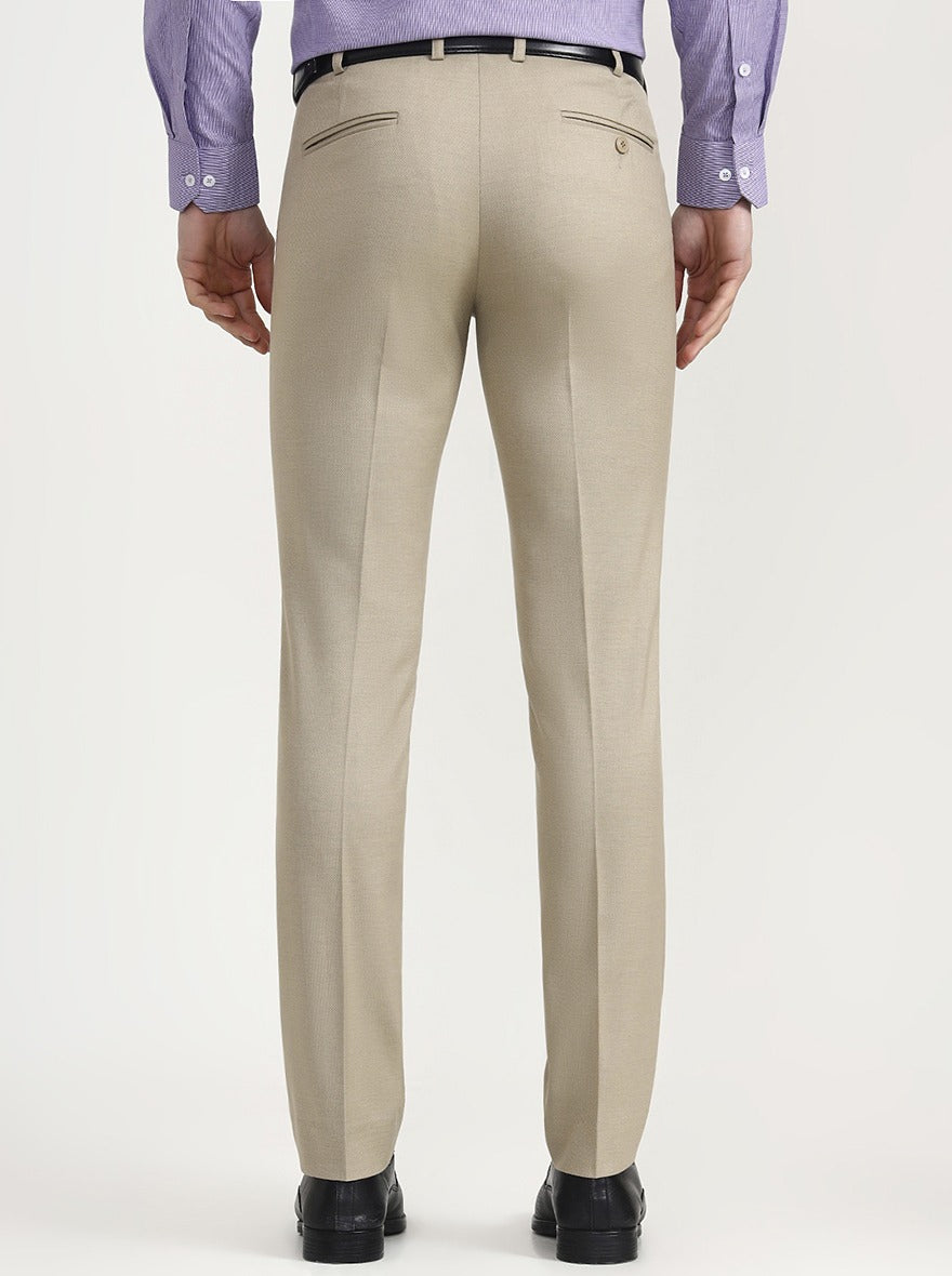 Khaki Solid Super Slim Fit Formal Trouser | JadeBlue Youth