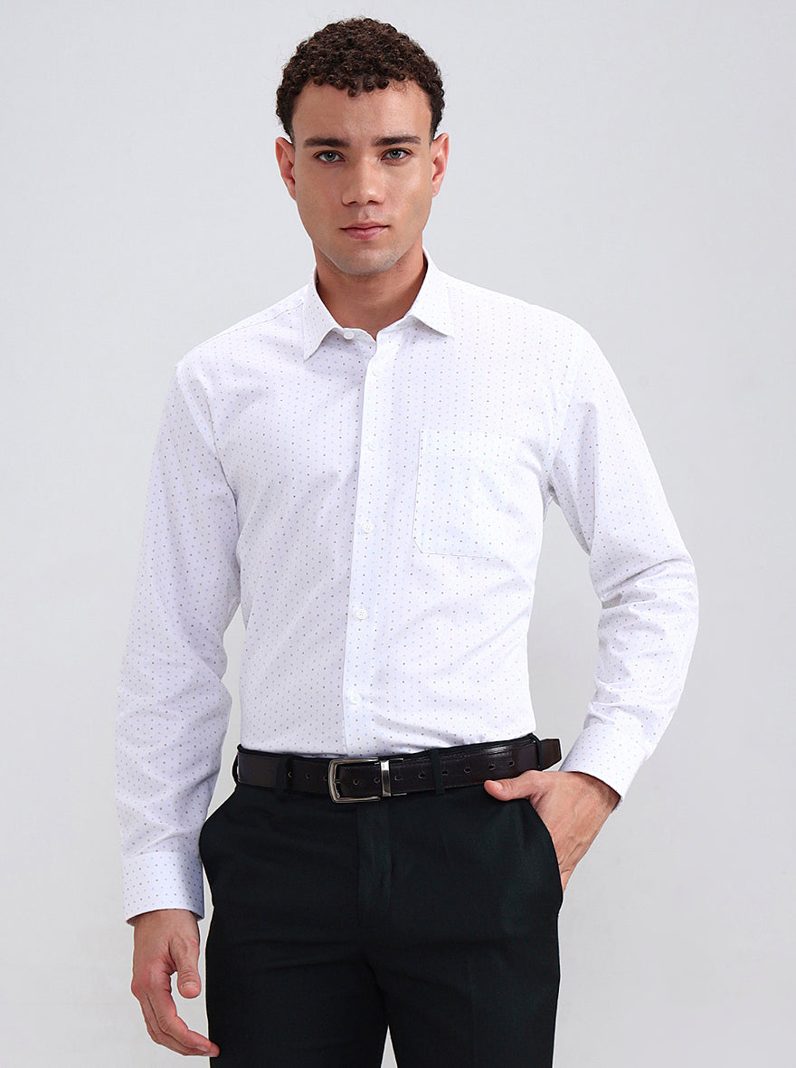 White Solid Regular Fit Formal Shirt | JadeBlue