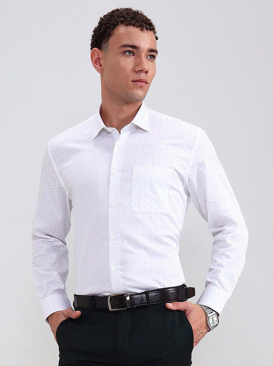 White Solid Regular Fit Formal Shirt | JadeBlue