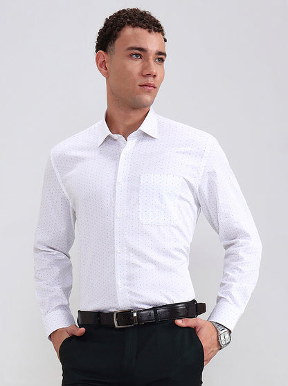 White Solid Regular Fit Formal Shirt | JadeBlue