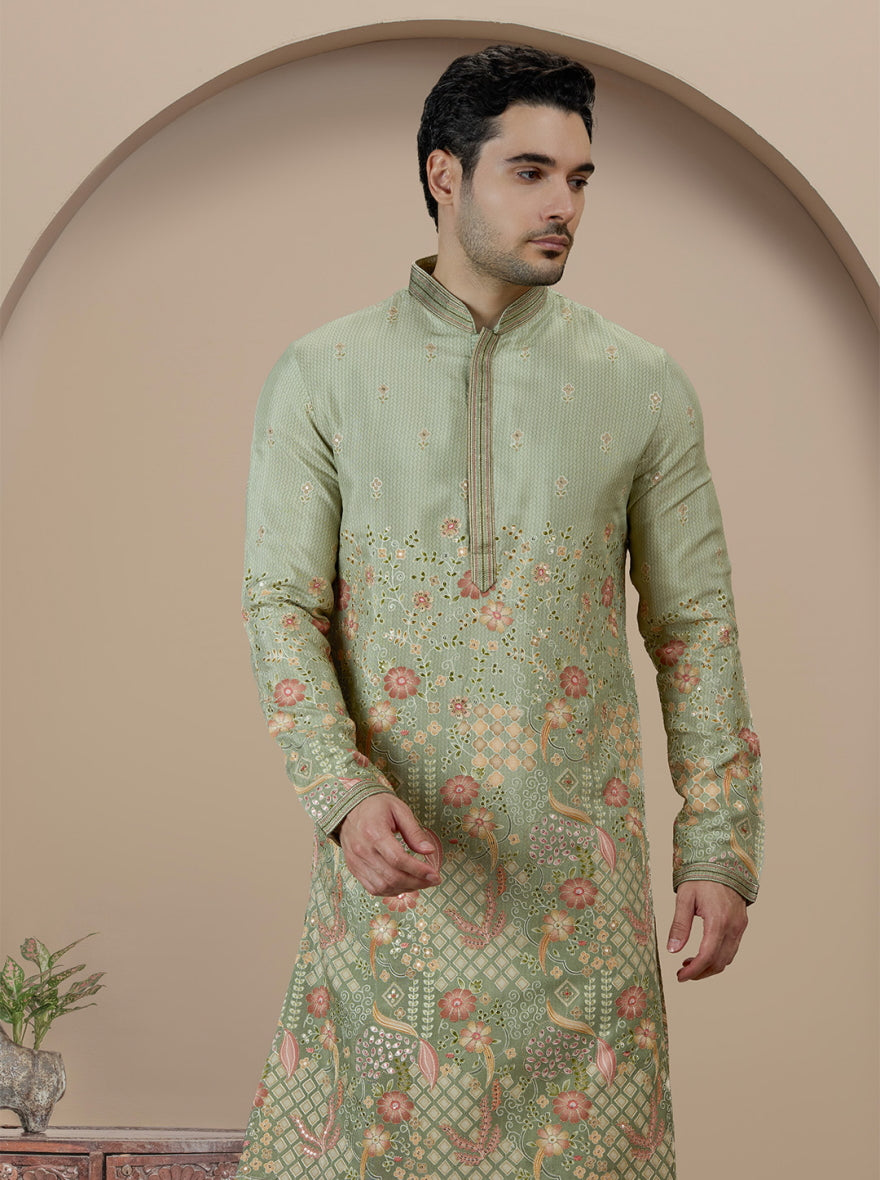 Pista Embroidered Kurta Pajama | Virasana