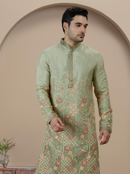 Pista Embroidered Kurta Pajama | Virasana