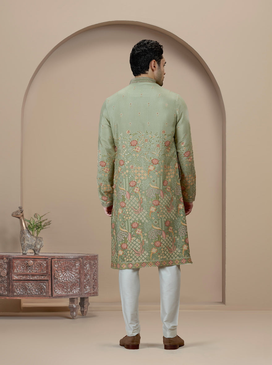 Pista Embroidered Kurta Pajama | Virasana