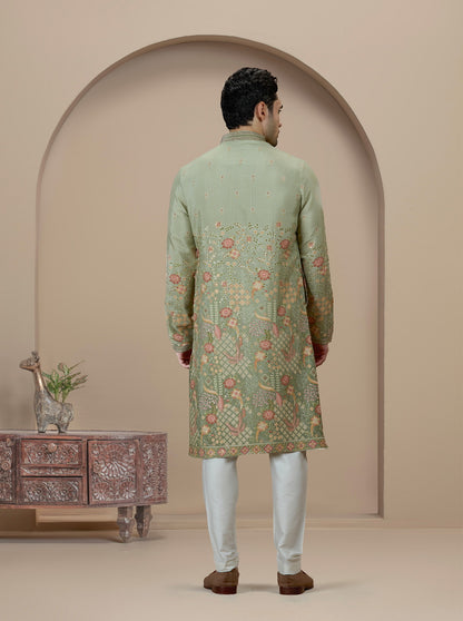 Pista Embroidered Kurta Pajama | Virasana