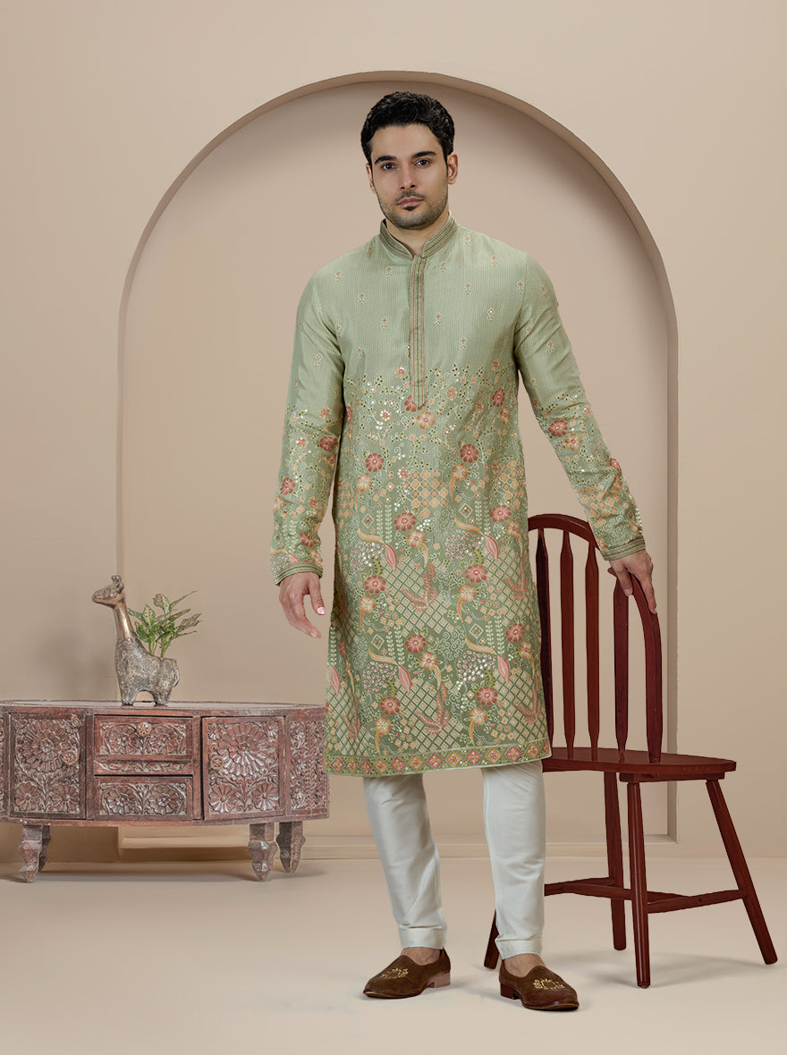 Pista Embroidered Kurta Pajama | Virasana