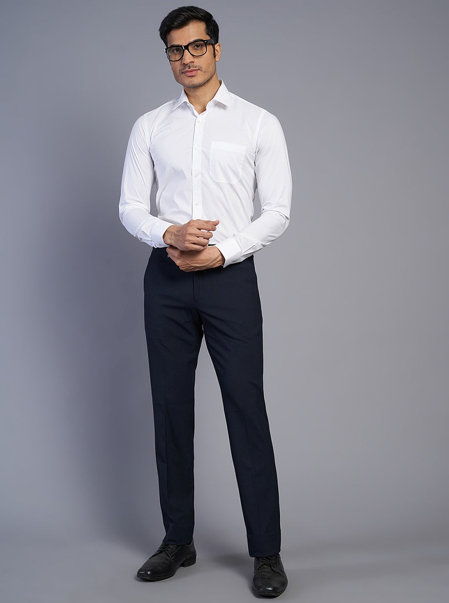 White Solid Slim Fit Formal Shirt | JadeBlue Youth