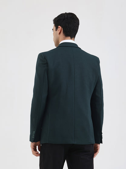 Green Solid Regular Fit Blazer | JB Studio