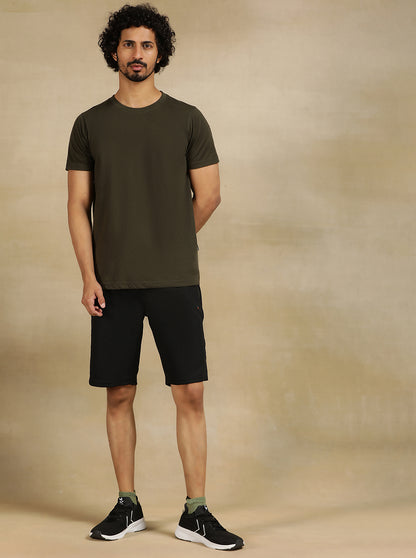 Black Solid Slim Fit Shorts | Jade Play