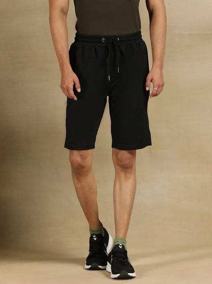 Black Solid Slim Fit Shorts | Jade Play