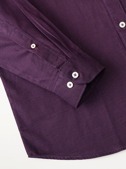 Purple Solid Tailored Fit Semi Casual Shirt | JadeBlue