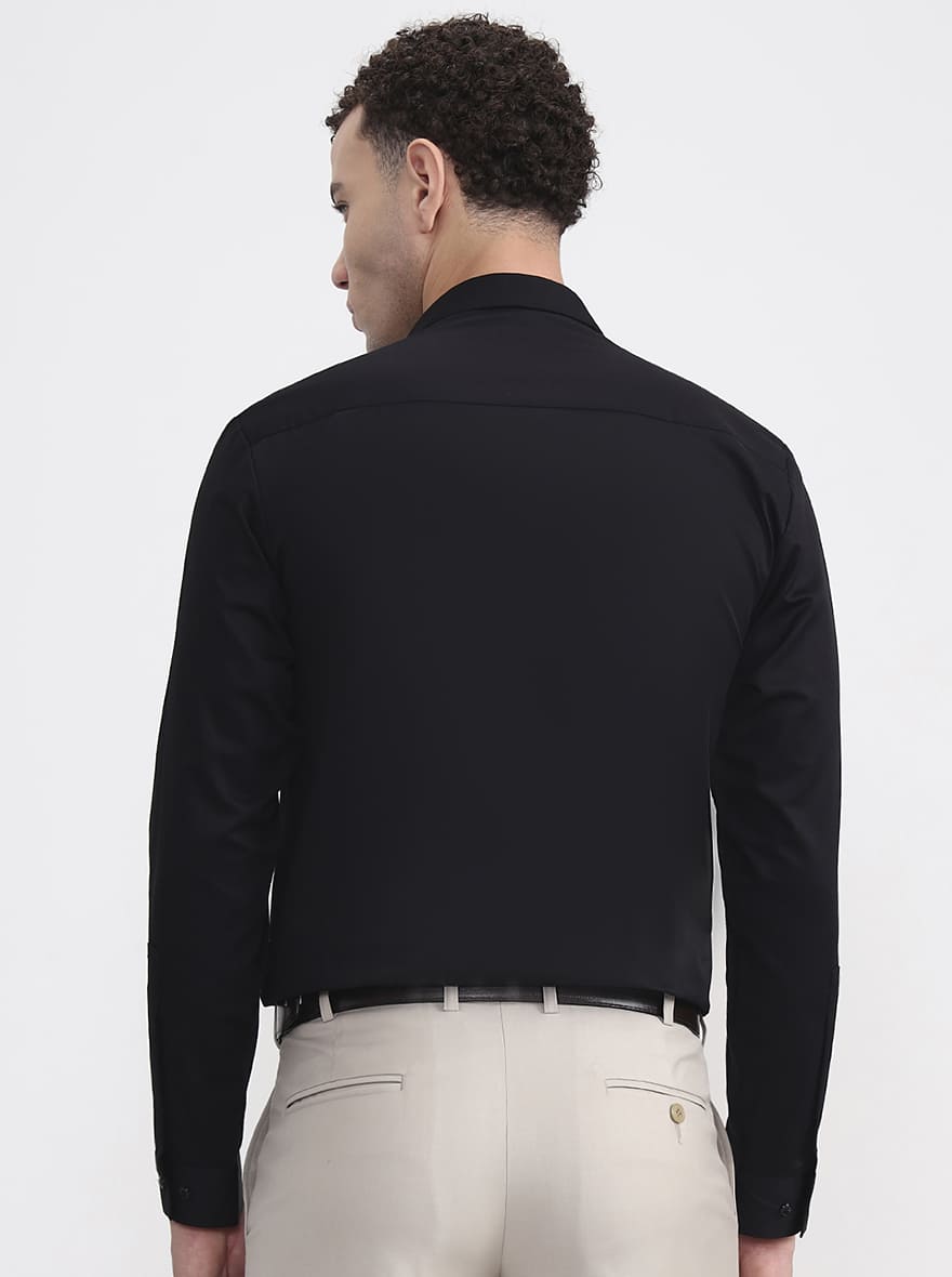 Black Printed Slim Fit Party Wear Shirt | Wyre