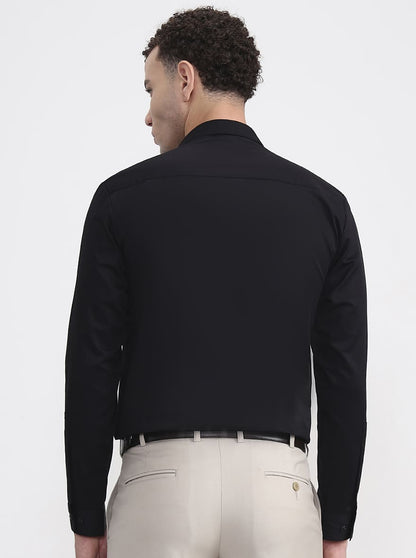 Black Printed Slim Fit Party Wear Shirt | Wyre