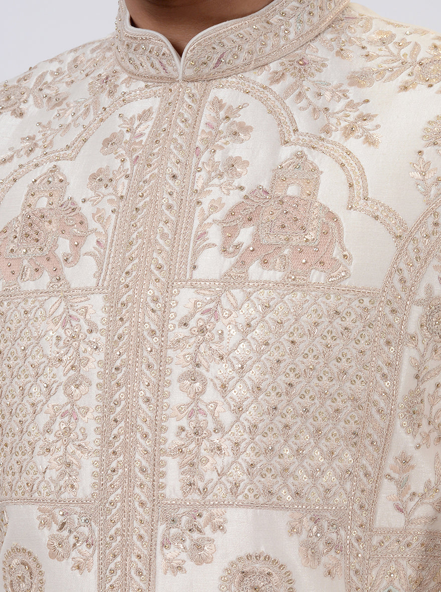 Cream Sherwani | JadeBlue