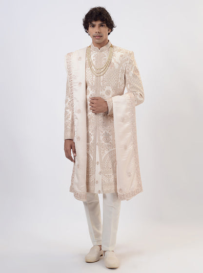 Cream Sherwani | JadeBlue