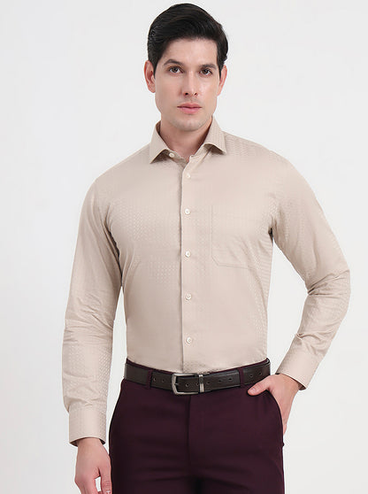 Fawn Solid Slim Fit Formal Shirt | Metal