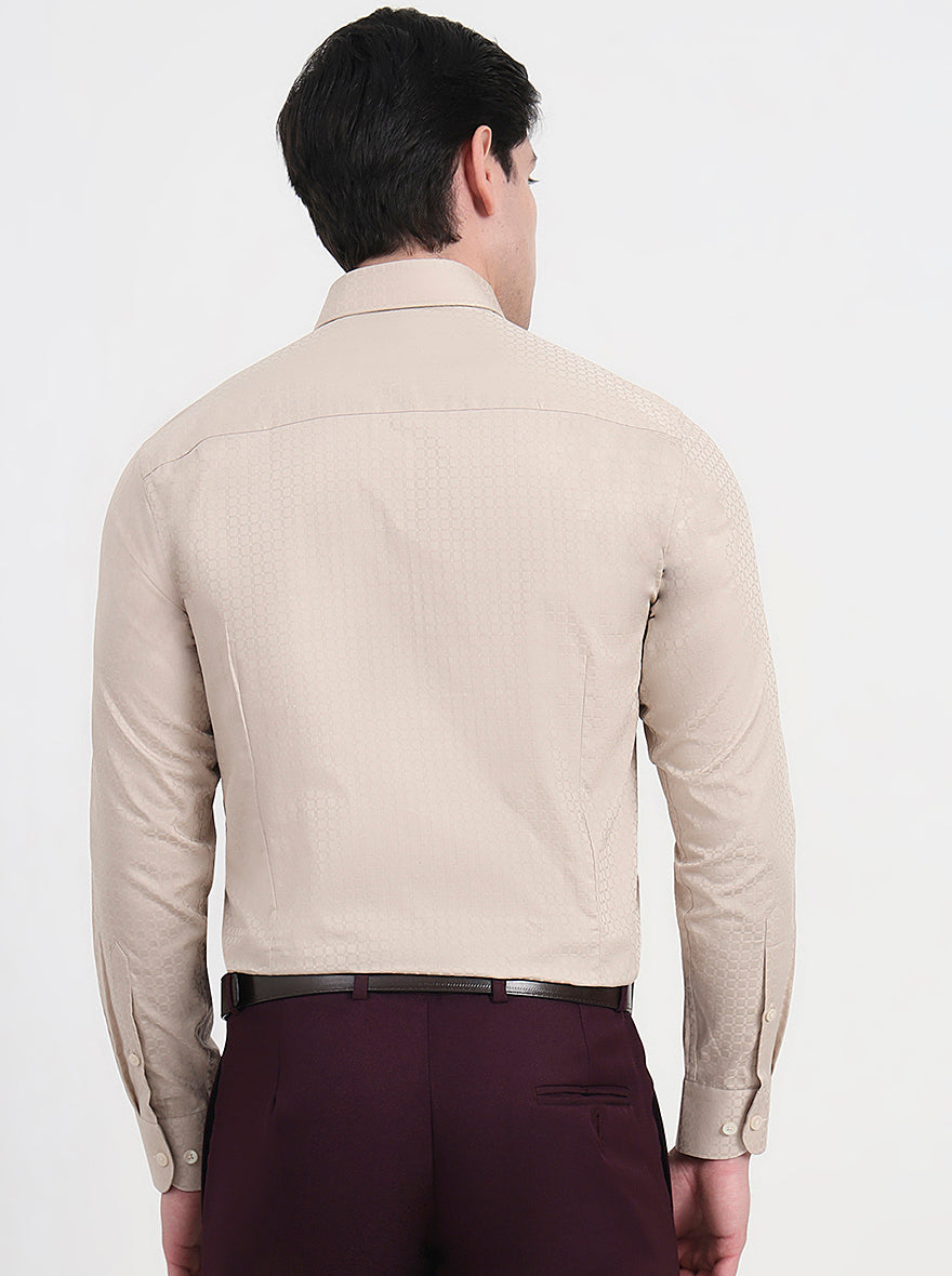 Fawn Solid Slim Fit Formal Shirt | Metal