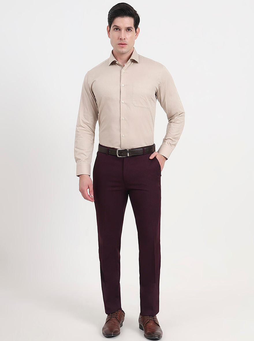 Fawn Solid Slim Fit Formal Shirt | Metal