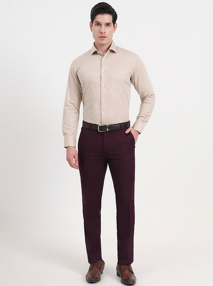 Fawn Solid Slim Fit Formal Shirt | Metal