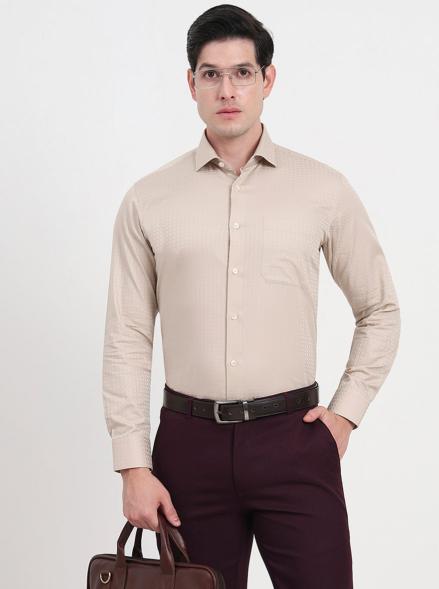 Fawn Solid Slim Fit Formal Shirt | Metal