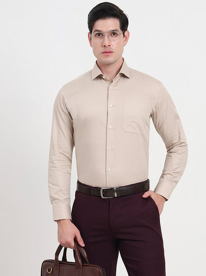 Fawn Solid Slim Fit Formal Shirt | Metal