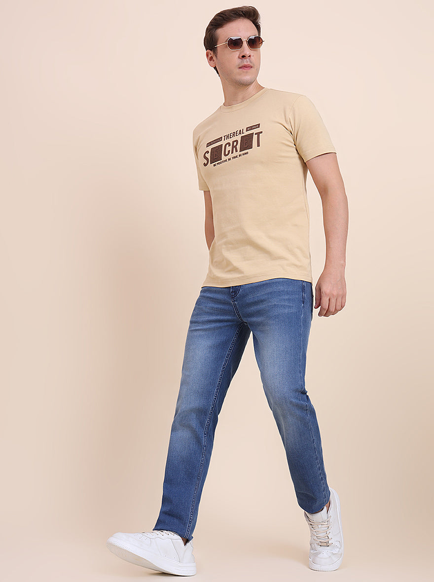 Mid Blue Indigo Washed Straight Fit Jeans | JadeBlue