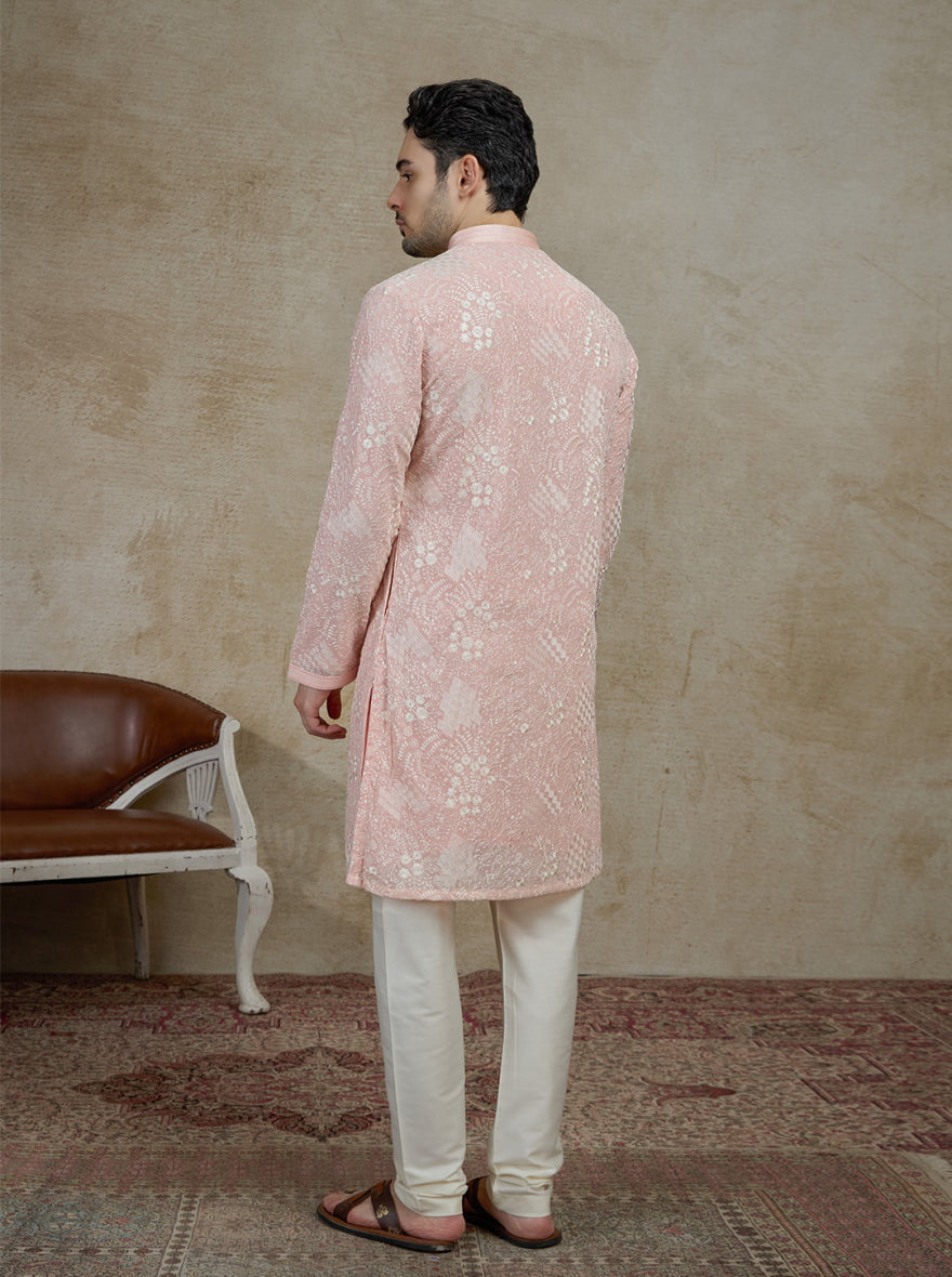 Pink Embroidered Kurta Pajama | Virasana