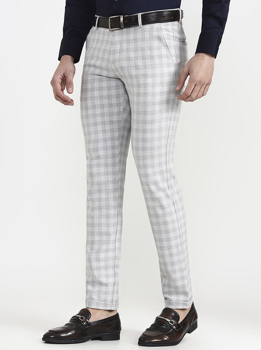 Grey Printed Slim Fit Club Wear Trouser | Wyre