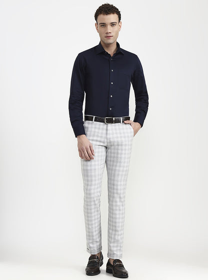 Grey Printed Slim Fit Club Wear Trouser | Wyre