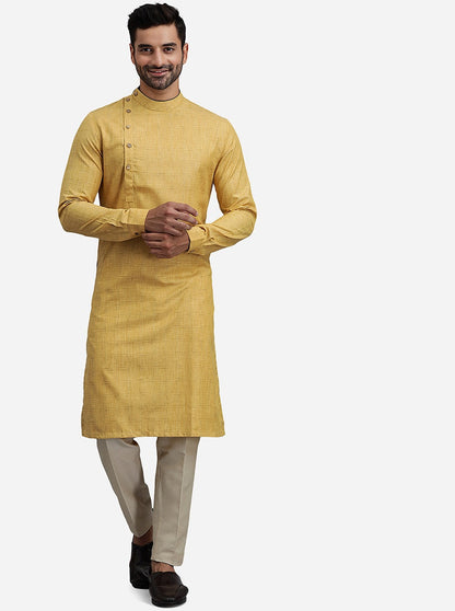 Gold Beige Haldi Kurta for Men