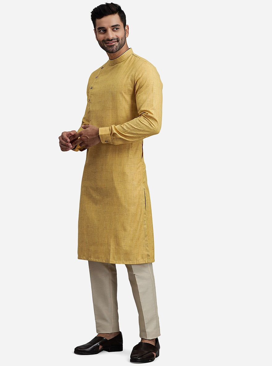 Gold Beige Haldi Kurta for Men