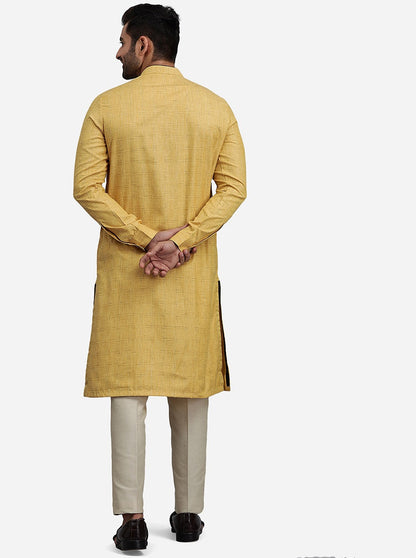 Gold Beige Haldi Kurta for Men