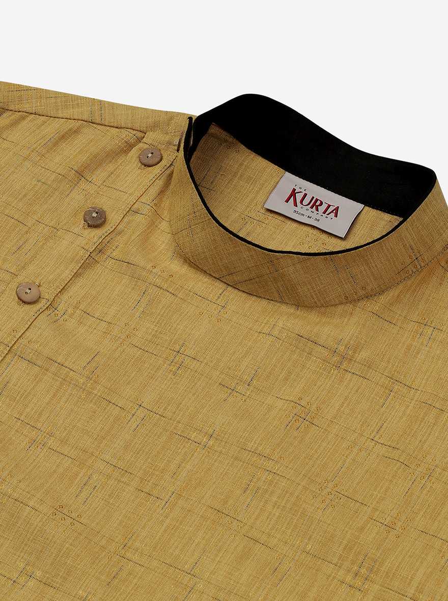 Gold Beige Haldi Kurta for Men