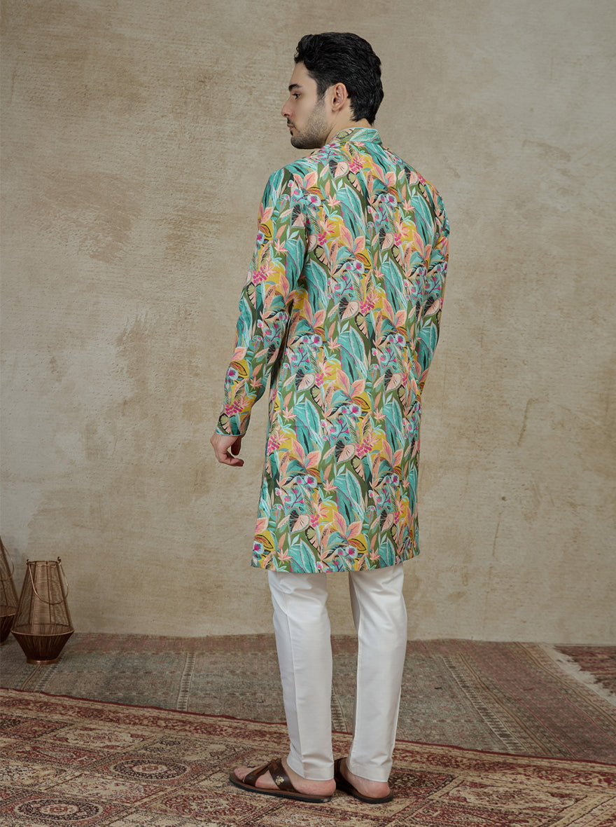 Green Printed Kurta Pajama | Virasana