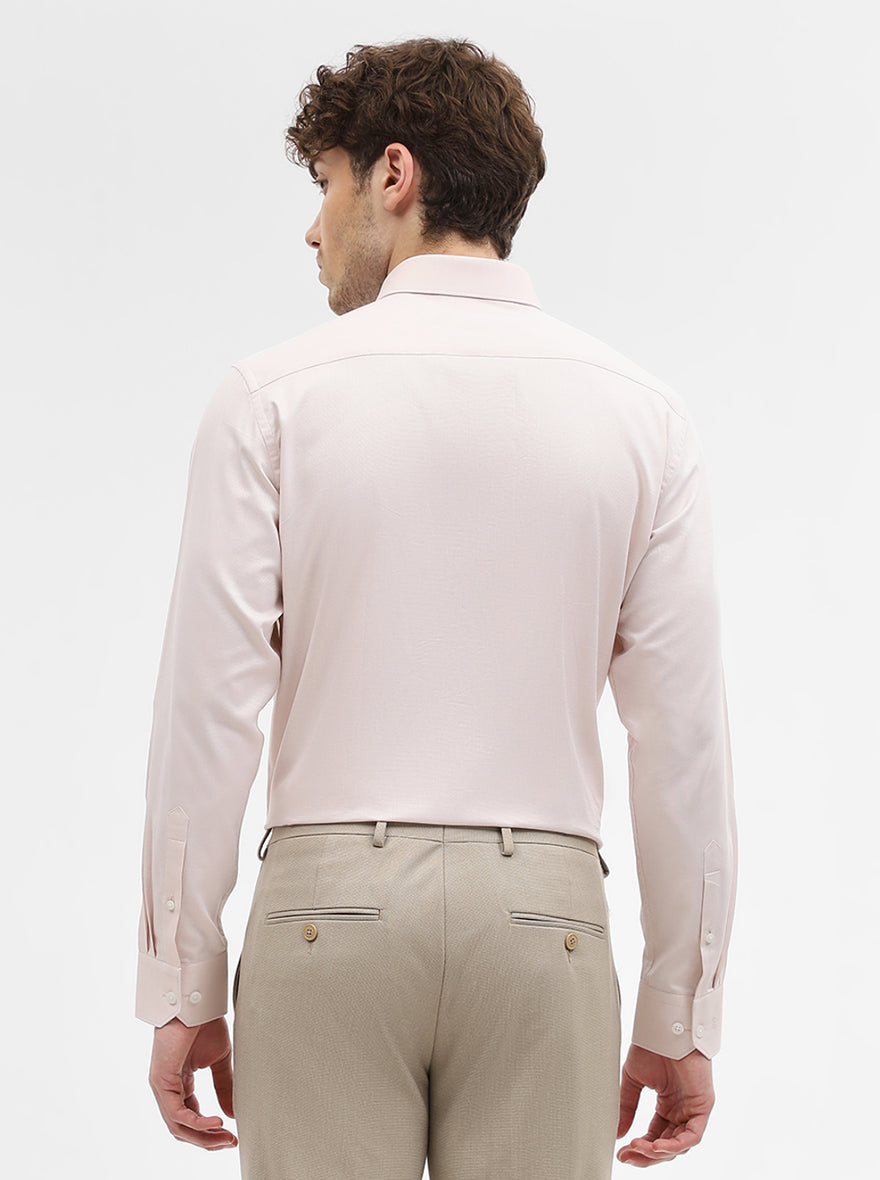 Beige Solid Regular Fit Formal Shirt | JadeBlue