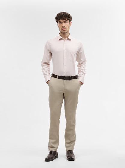 Beige Solid Regular Fit Formal Shirt | JadeBlue