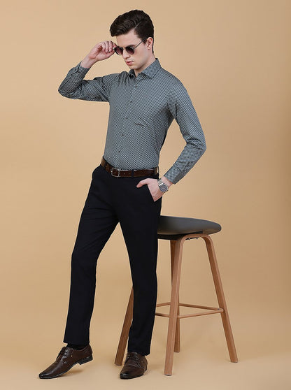 Navy Blue Checked Super Slim Fit Formal Trouser | JadeBlue Youth