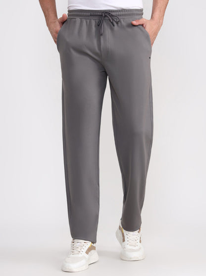 Grey Solid Slim Fit Track Pant | JadeBlue