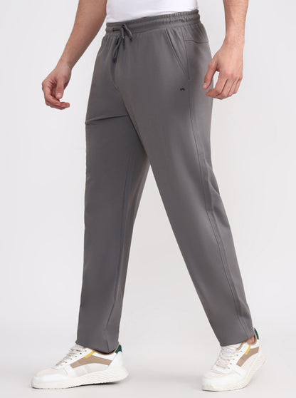 Grey Solid Slim Fit Track Pant | JadeBlue