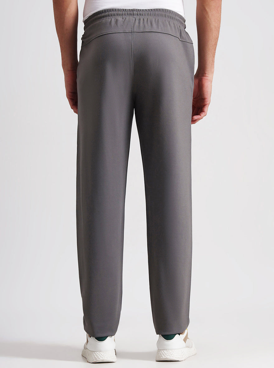 Grey Solid Slim Fit Track Pant | JadeBlue