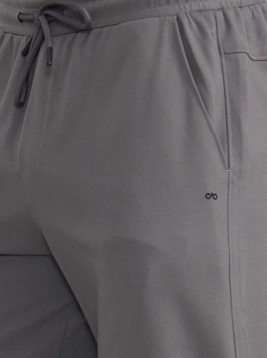 Grey Solid Slim Fit Track Pant | JadeBlue