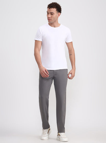 Grey Solid Slim Fit Track Pant | JadeBlue