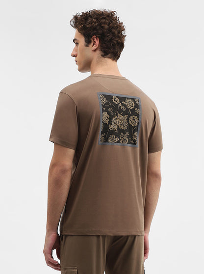 Khaki Printed Slim Fit T-Shirt | JadeBlue