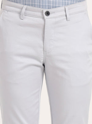 Light Blue Solid Neo Fit Casual Trouser | Greenfibre