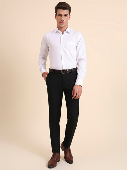 Black Solid Super Slim Fit Formal Trouser | Greenfibre