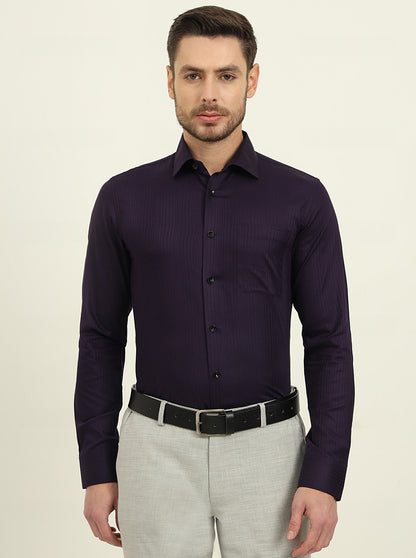 Purple Solid Slim Fit Formal Shirt | JadeBlue Youth
