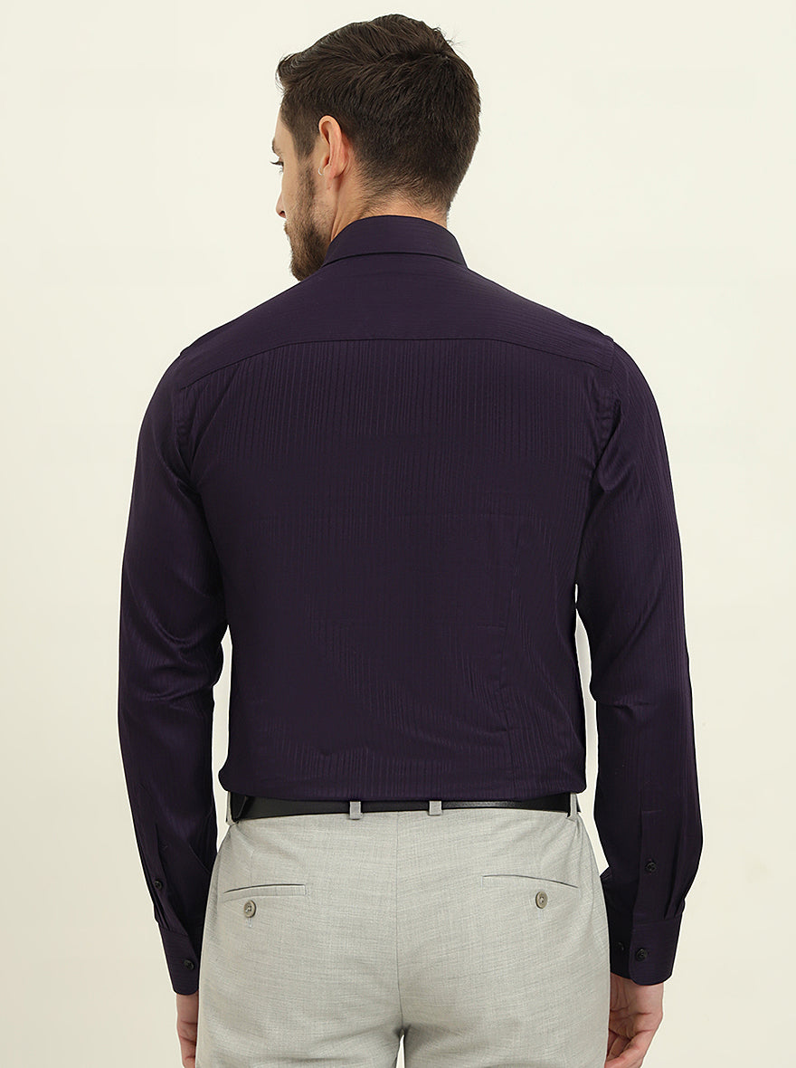 Purple Solid Slim Fit Formal Shirt | JadeBlue Youth
