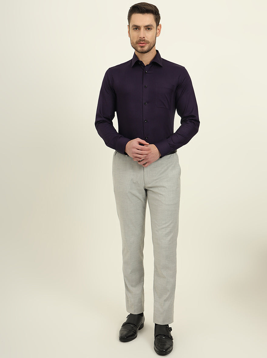 Purple Solid Slim Fit Formal Shirt | JadeBlue Youth