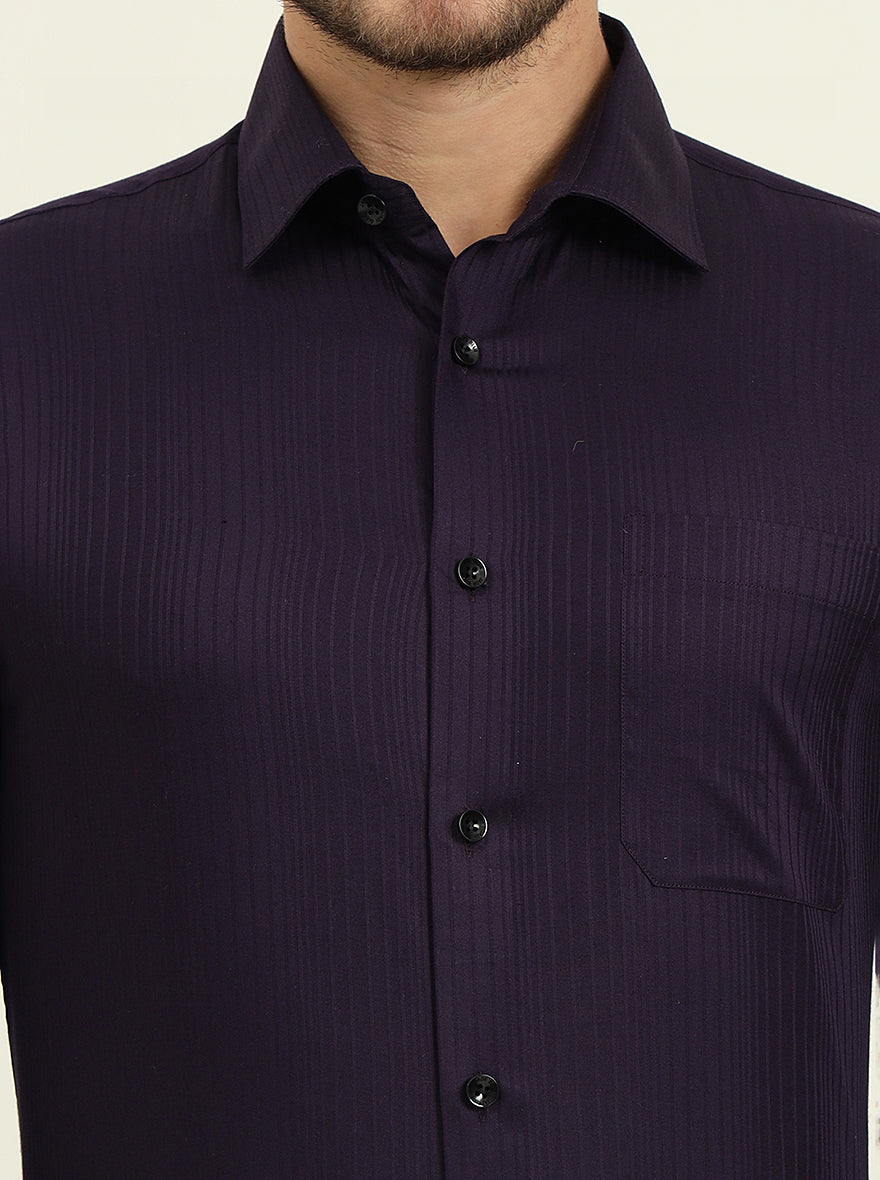 Purple Solid Slim Fit Formal Shirt | JadeBlue Youth